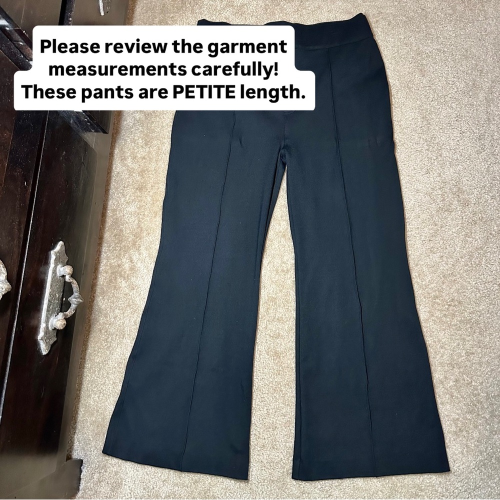 Spanx Super Smooth Perfect Fit Ponte Flare Pant, Size 2X PETITE, Black, EUC